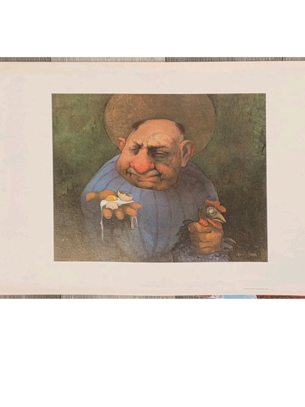 CHARLES BRAGG "YOLK - THE RIDDLE" OFFSET LITHOGRAPH - 1974 NAHAN ART GALLERIES